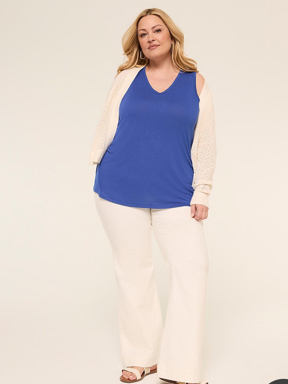 Lane Bryant EveryWear Brushed V-Neck Tank Top V-Neck Sleeveless 22/24